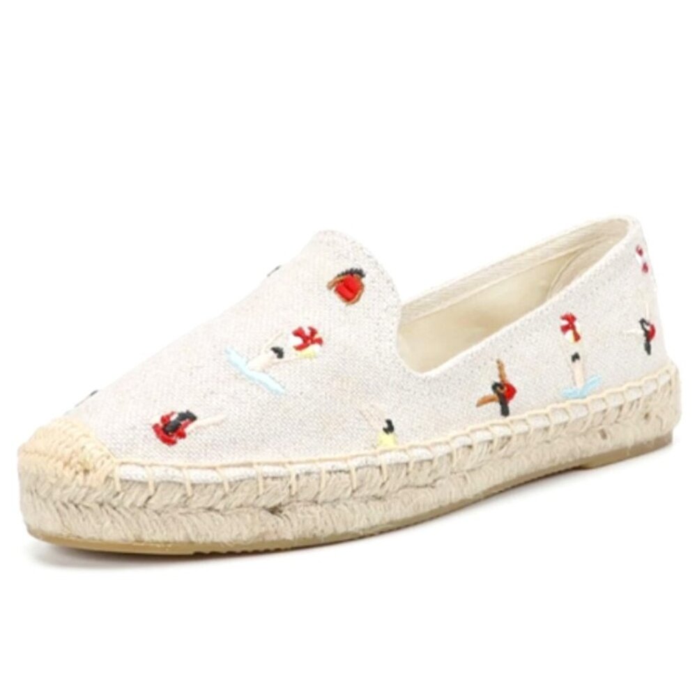 Soludos Women’s Espadrilles Natural Undyed Swimmer Platform Slip On Sandal